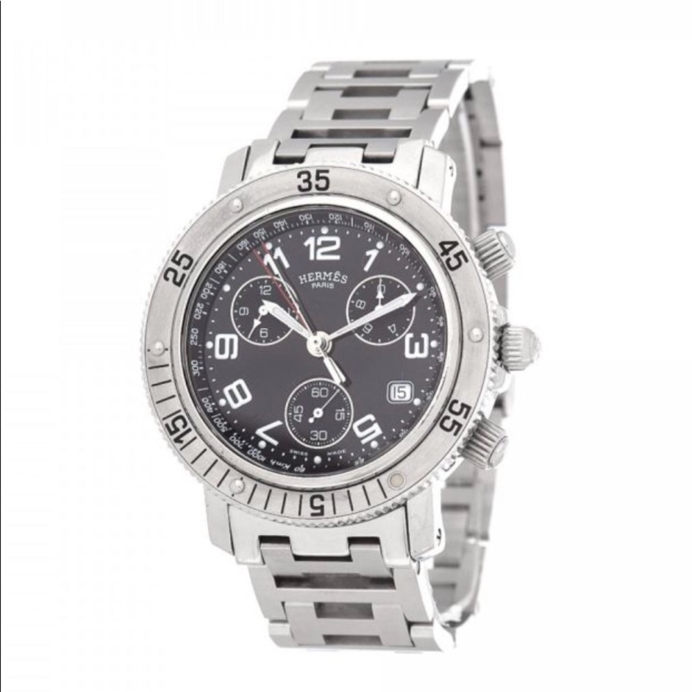 Authentic HERMES Clipper Diver Double Chronograph watch